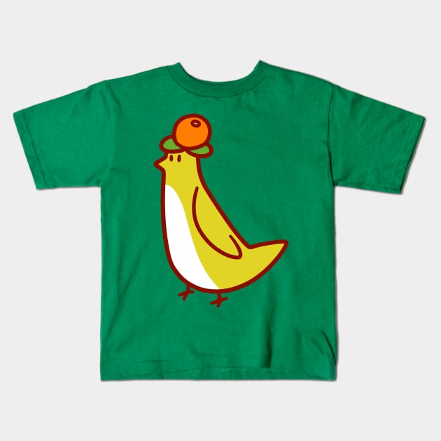 Yellow Orange Bird Kids T-Shirt by saradaboru